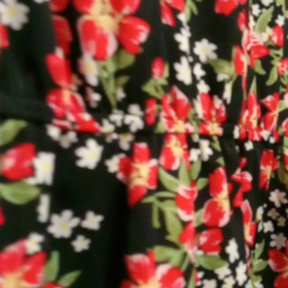 Allegra K [NWOT] Black and Red Floral Dress - Picture 9 of 10
